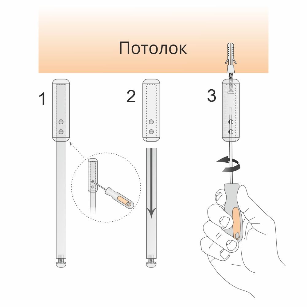 Схема крепления подвеса потолочного