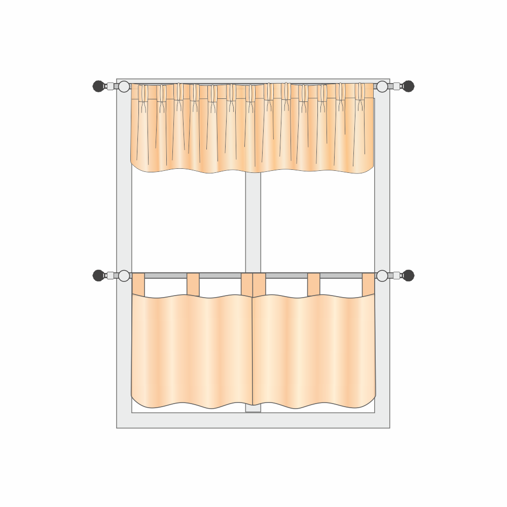 Вариант «Двойные занавески на кулисках»