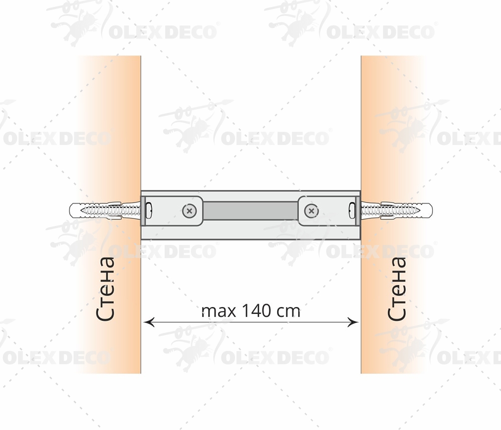 Крепление профиля универсал между стенами