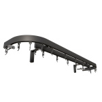 фото стеновой профильный карниз для штор «универсал» с поворотами к стене двухрядный черный в интернет-магазине Олексдеко