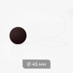 Клипса магнитная Ø4,5 см «Soft touch» с леской 30 см (Черный мат.)