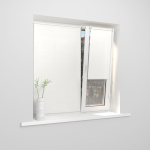 Рулонная штора «Мини» фурнитура Белая. Ткань коллекции «Санторини» Белый (компл. Besta)