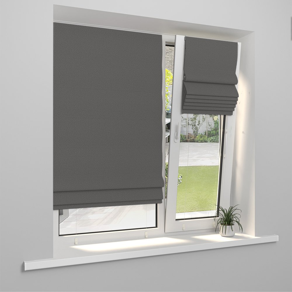 Римская штора «Тулон» индивидуальный размер «Монро» Dim-out Графит