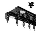 Алюминиевый потолочный карниз «Верона» двухрядный Черный (510-2 бегунок)