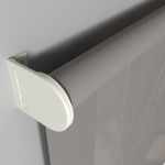 Рулонная штора «Moncada» ø38 фурнитура Белая. Ткань коллекции «Плэин» Серый