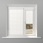 Рулонная штора «UNI 1» фурнитура Белая. Ткань коллекции «Фрассино» Жемчуг