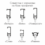 Бегунок на шнуре неповоротный ТN «Волна» шаг 60 мм узкий паз (Белый упак. 50 п.м.)