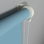 Рулонная штора «Moncada» ø38 фурнитура Белая. Ткань коллекции «Плэин» Небесный