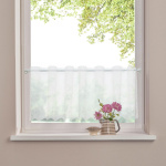 Ткань для штор-кафе коллекция «Butterfly» молоко (Рулон высота 30см)