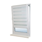 Рулонная штора «Мини День-ночь» Саванна/Белый