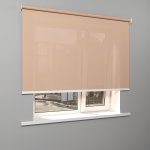 Рулонная штора «Moncada» ø38 фурнитура Белая. Ткань коллекции «Скрин Витара» Бежевый