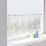 Штора-кафе «Romantik» персик с серым высота 30см (Ширина 298см)