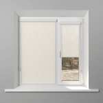 Рулонная штора «UNI 2» фурнитура Белая. Ткань коллекции «Пандора» Жемчуг