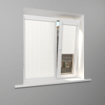 Рулонная штора «UNI 1» фурнитура Белая. Ткань коллекции «Фрассино» Жемчуг глянец