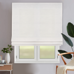 Римская штора белый подъем. мех. инд. размер «Лен» Жемчужно-белый (Рим стандарт)