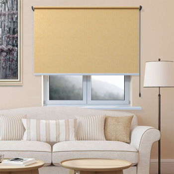 Рулонная штора «Toledo» ø28 фурнитура Черная. Ткань коллекции «Лазурь» Бежевая (компл. Россия)