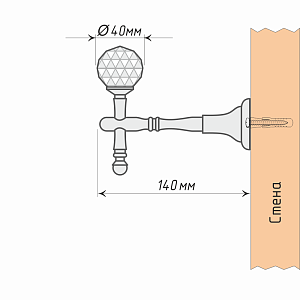 изображение держатель для штор «морано» на olexdeco.ru