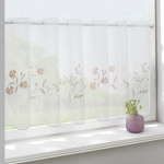 Ткань для штор-кафе коллекция «Romantik» персик с серым (На отрез высота 45см)