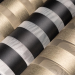 Рулонная штора «MGS День-Ночь» фурнитура Белая. Ткань коллекции «Саванна» Черный