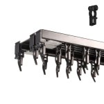 Трехрядный потолочный алюминиевый карниз «Прага» Черный (590-3 ролик)