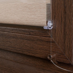 Рулонная штора «Мини День-Ночь» фурнитура Коричневая. Ткань коллекции «Саванна» Шампань