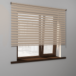 Рулонная штора «MGS День-Ночь» фурнитура Коричневая. Ткань коллекции «Саванна» Оливковый