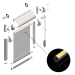 Труба ø19 мм стальная с клейкой лентой L=4 м для рулонной шторы «Мини»