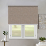 Рулонная штора «Toledo» ø28 фурнитура Сатин. Ткань коллекции «Тэсиро» Бежевая