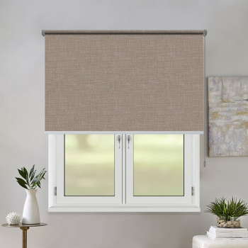 Рулонная штора «Toledo» ø28 фурнитура Сатин. Ткань коллекции «Тэсиро» Бежевая (компл. Россия)