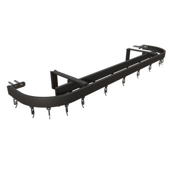 изображение стеновой профильный карниз для штор «универсал» с поворотами к стене двухрядный черный на olexdeco.ru