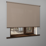 Рулонная штора «MGS» фурнитура Коричневая. Ткань коллекции «Тэсиро» Бежевый