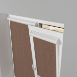 Рулонная штора «UNI 2» фурнитура Белая. Ткань коллекции «Тэсиро» Коричневый