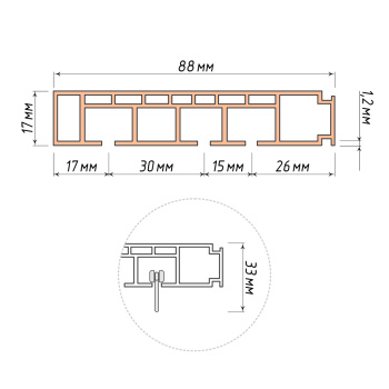 изображение трехрядный потолочный пластиковый карниз «moeller» на olexdeco.ru