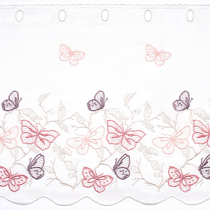 Ткань для штор-кафе коллекция «Butterfly» сиренево-розовый