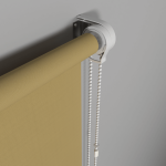 Рулонная штора «Стандарт» фурнитура Белая. Ткань коллекции «Плэин» Хаки