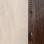 Рулонная штора «Мини» фурнитура Коричневая. Ткань коллекции «Арабеска» Бежевый