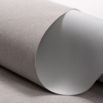 Рулонная штора «MGS» фурнитура Коричневая. Ткань коллекции «Лен» Blackout Темно-бежевый