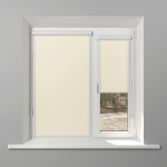 Рулонная штора «UNI 2» фурнитура Белая. Ткань коллекции «Аканта» Silver Blackout Шампань