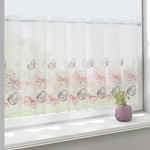 Штора-кафе «Butterfly» сиренево-розовый высота 45см (Ширина 90см)