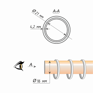 изображение кольцо 16 плоское с пластиком упак. 10 шт на olexdeco.ru