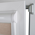 Рулонная штора «UNI 2 День-Ночь» фурнитура Белая. Ткань коллекции «Саванна» Шампань