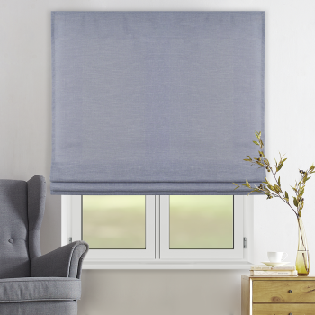 Римская штора белый подъем. мех. «Лен» Серый («Вена» L=100 см H=170 см)