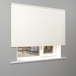 Рулонная штора «Стандарт» фурнитура Белая. Ткань коллекции «Пандора» Жемчуг глянец