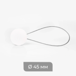 Клипса магнитная Ø4,5 см «Soft touch» с тросом 30 см (Белый мат.)