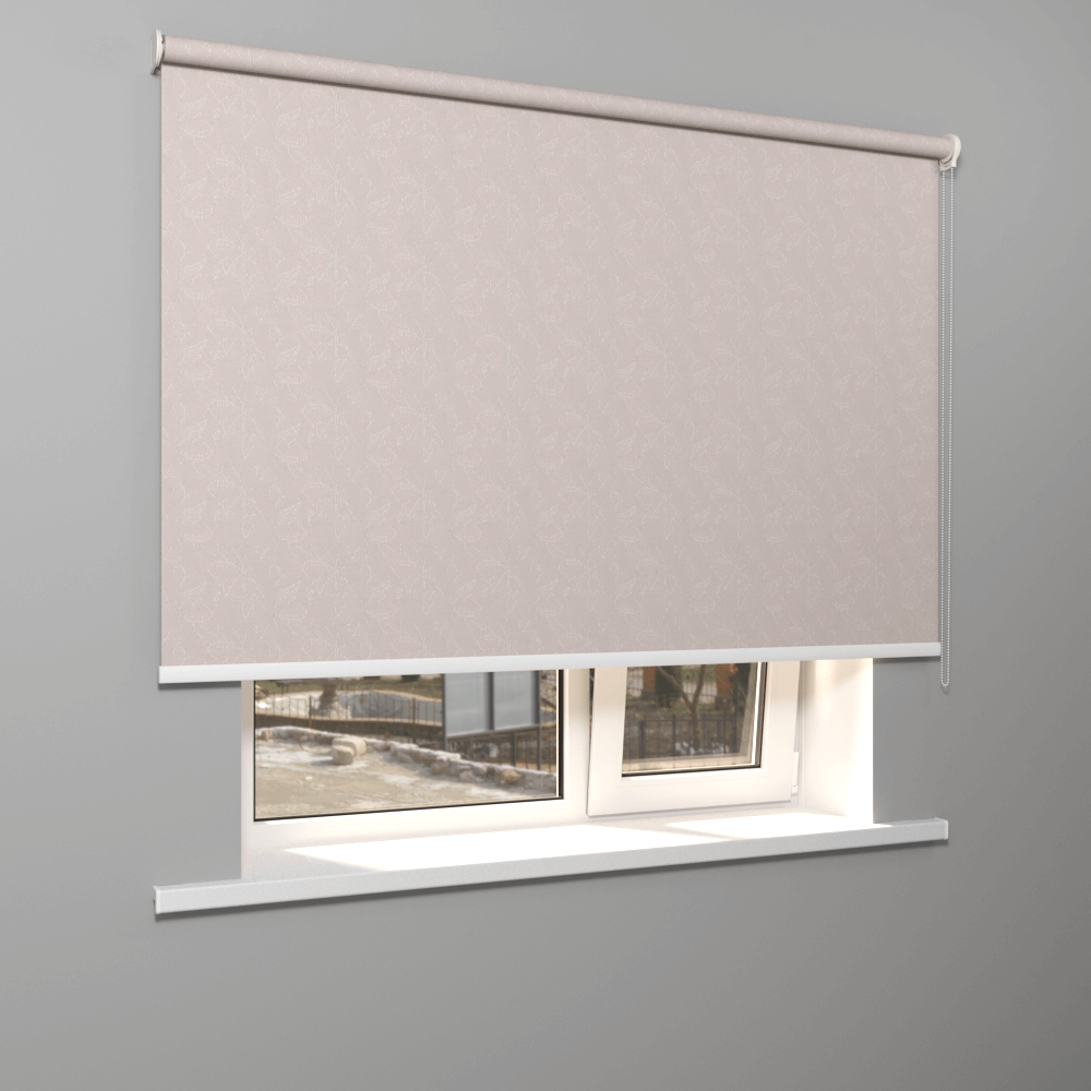 Рулонная штора «Moncada» ø38 фурнитура Белая. Ткань коллекции «Родонит» Муссон