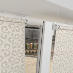 Рулонная штора «Мини» фурнитура Белая. Ткань коллекции «Эмволо» Жемчуг (компл. Besta)