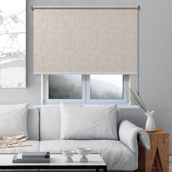 Рулонная штора «Toledo» ø28 фурнитура Черная. Ткань коллекции «Шелк» Жемчуг (компл. Россия)