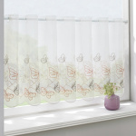 Штора-кафе «Butterfly» персик с серым высота 45см (Ширина 219см)