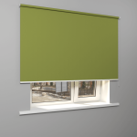 Рулонная штора «MGS» фурнитура Белая. Ткань коллекции «Плэин» Фисташковый