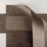 Рулонная штора «MGS День-Ночь» фурнитура Коричневая. Ткань коллекции «Саванна» Корица